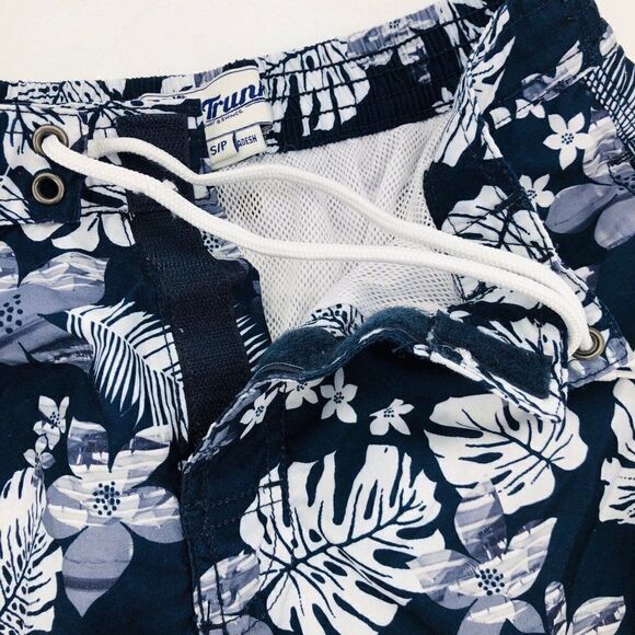 Trunks Surf & Swim Co. Mens Swim Trunks Bathing Suit Small Blue White Hawaiian - Picture 6 of 6